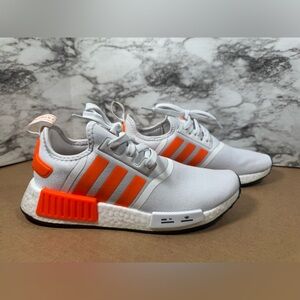 Adidas NMD R1 White & Solar Orange 🔥
